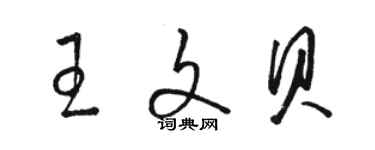 駱恆光王文貝草書個性簽名怎么寫