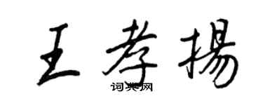 王正良王孝揚行書個性簽名怎么寫