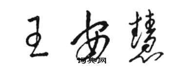 駱恆光王安慧草書個性簽名怎么寫