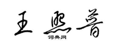 梁錦英王照普草書個性簽名怎么寫