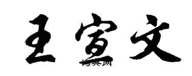 胡問遂王宣文行書個性簽名怎么寫