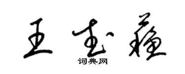 梁錦英王武蘇草書個性簽名怎么寫