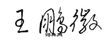 駱恆光王鵬徽草書個性簽名怎么寫
