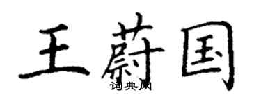 丁謙王蔚國楷書個性簽名怎么寫