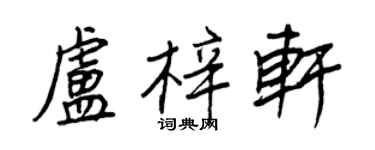 王正良盧梓軒行書個性簽名怎么寫