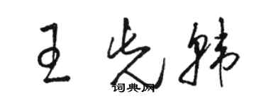 駱恆光王先韓草書個性簽名怎么寫