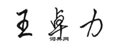 駱恆光王卓力行書個性簽名怎么寫