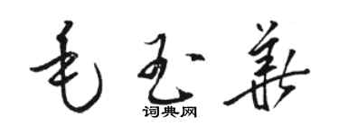 駱恆光毛玉華草書個性簽名怎么寫