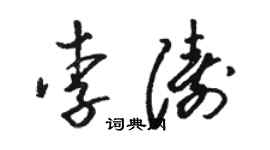 駱恆光李濤草書個性簽名怎么寫