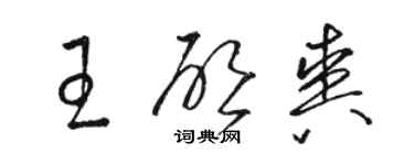 駱恆光王啟爽草書個性簽名怎么寫