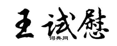 胡問遂王試慰行書個性簽名怎么寫
