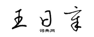梁錦英王日章草書個性簽名怎么寫