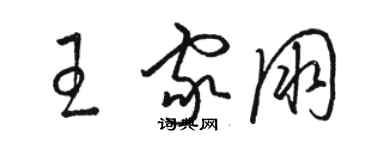 駱恆光王家朋草書個性簽名怎么寫