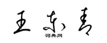 梁錦英王東青草書個性簽名怎么寫