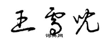 曾慶福王雪兒草書個性簽名怎么寫