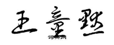 曾慶福王童默草書個性簽名怎么寫