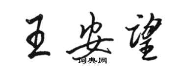 駱恆光王安望行書個性簽名怎么寫