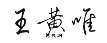 駱恆光王黃唯行書個性簽名怎么寫