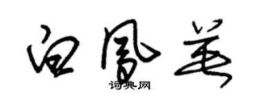 朱錫榮白鳳英草書個性簽名怎么寫