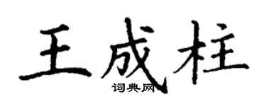 丁謙王成柱楷書個性簽名怎么寫