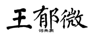 翁闓運王郁微楷書個性簽名怎么寫