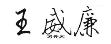 駱恆光王威廉行書個性簽名怎么寫