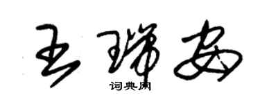 朱錫榮王瑞安草書個性簽名怎么寫