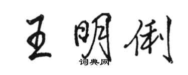 駱恆光王明俐行書個性簽名怎么寫
