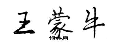 曾慶福王蒙牛行書個性簽名怎么寫