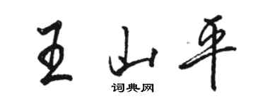 駱恆光王山平行書個性簽名怎么寫