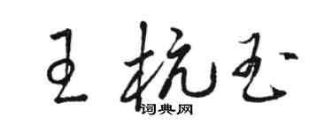 駱恆光王杭玉草書個性簽名怎么寫