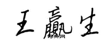 王正良王贏生行書個性簽名怎么寫