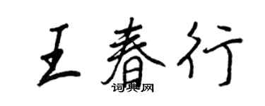 王正良王春行行書個性簽名怎么寫