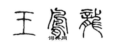 陳聲遠王鳳龍篆書個性簽名怎么寫