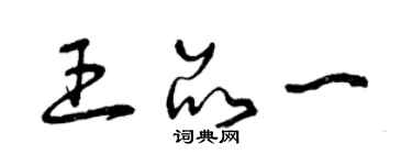 曾慶福王品一草書個性簽名怎么寫