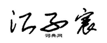 朱錫榮江子宸草書個性簽名怎么寫