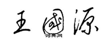 梁錦英王國源草書個性簽名怎么寫