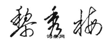 駱恆光黎秀梅草書個性簽名怎么寫