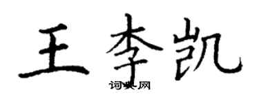 丁謙王李凱楷書個性簽名怎么寫