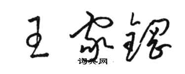 駱恆光王家鋼草書個性簽名怎么寫