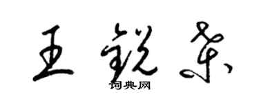 梁錦英王銳桑草書個性簽名怎么寫