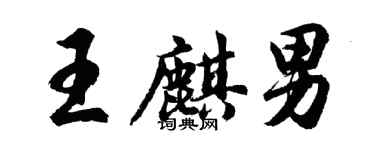 胡問遂王麒男行書個性簽名怎么寫