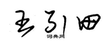 朱錫榮王引田草書個性簽名怎么寫