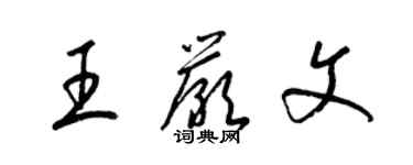 梁錦英王嚴文草書個性簽名怎么寫