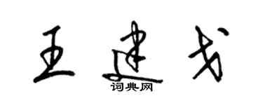 梁錦英王建戈草書個性簽名怎么寫