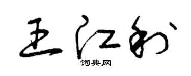 曾慶福王江利草書個性簽名怎么寫