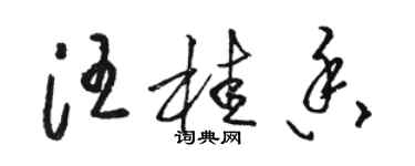 駱恆光汪桂香草書個性簽名怎么寫