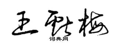 曾慶福王獻梅草書個性簽名怎么寫