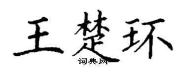 丁謙王楚環楷書個性簽名怎么寫