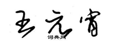 朱錫榮王元宵草書個性簽名怎么寫